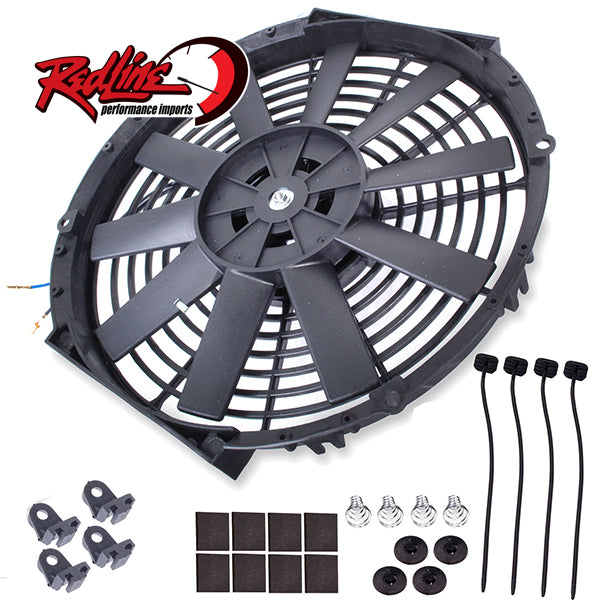 High Speed Electric Slim Fan with Install Kit - 12V